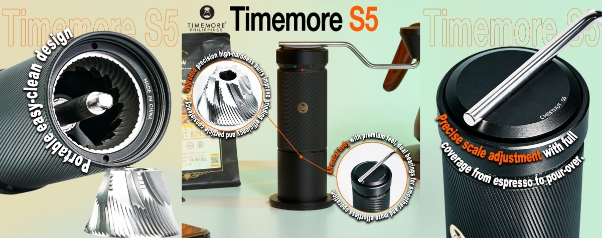 Hardcore power maxed for outdoor & home coffee lovers: Timemore S5 hand grinder! 👍🔝