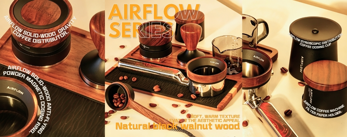 Dull countertop lacking vibe? 😫 Built for coffee lovers 😎 AIRFLOW black walnut coffee ware series!